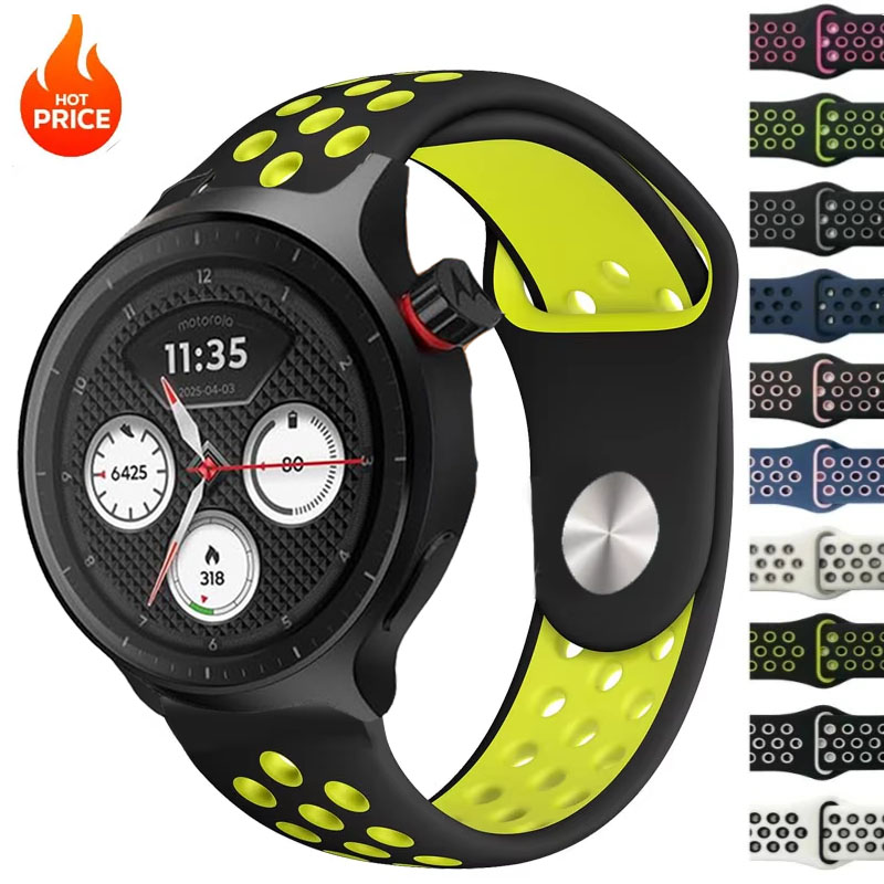 Motorola Smartwatch Accessories - 20mm 22mm Breathable Two-Tone Strap For