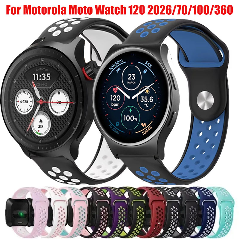 Motorola Smartwatch Accessories - 20mm 22mm Breathable Replacement Strap For
