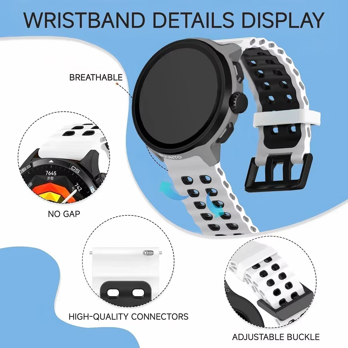 Two-Tone Silicone 22mm Breatha - đánh giá và giá Motorola Smartwatch Accessories